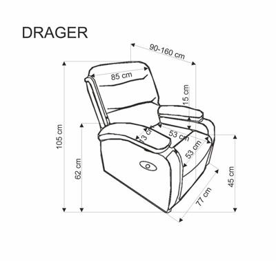 Кресло Halmar Кресло HALMAR DRAGER раскладное, бежевый арт. V-CH-DRAGER-FOT-BEZOWY