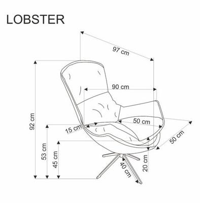 Кресло Halmar Кресло HALMAR LOBSTER бежевый/черный арт. V-CH-LOBSTER-FOT-BEZOWY