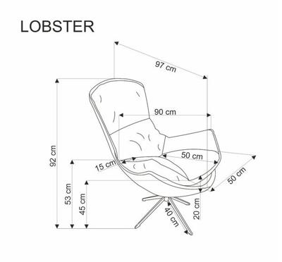 Кресло Halmar Кресло HALMAR LOBSTER корица/черный арт. V-CH-LOBSTER-FOT-CYNAMONOWY