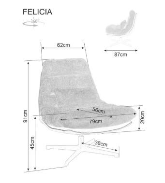 Кресло Signal Кресло SIGNAL FELICIA Raven 44 корица/бежевый/черный мат арт. FELICIARCY