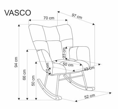 Кресло Halmar Кресло-качалка HALMAR VASCO бежевый арт. V-CH-VASCO-FOT-BEZOWY