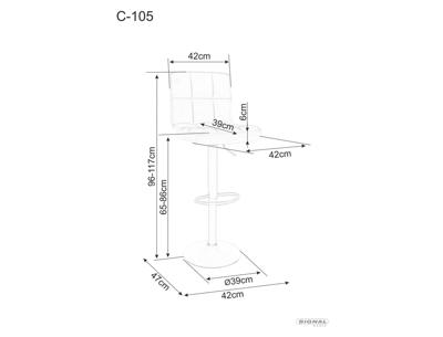 Стул барный Signal Стул барный SIGNAL C105 Velvet Bluvel 19 черный/черный арт. C105VCC