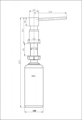 Дозатор для жидкого мыла ЯЯЯ Дозатор для жидкого мыла BLANTEK ZK-01-BS нержавеющая сталь/черный матовый арт. 9335952BS