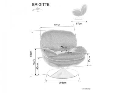 Кресло Signal Кресло SIGNAL BRIGITTE Brego 07 серый/хром арт. BRIGITTEBRSZ07