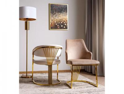 Стул Signal Стул SIGNAL ALURE Velvet Bluvel 28 бежевый/золотой арт. ALUREVZLBE