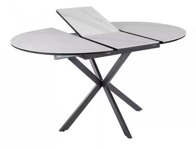 Стол Signal Стол обеденный SIGNAL GASTON Ceramic белый/черный 100-135/100 арт. GASTONBC100