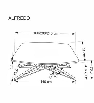 Стол Halmar Стол обеденный Halmar ALFREDO 160 (белый мрамор/черный) арт. V-CH-ALFREDO-ST