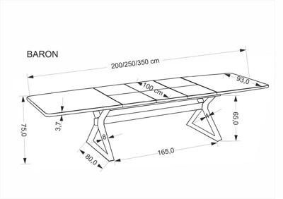 Стол Halmar Стол обеденный Halmar BARON 200 (орех/черный) арт. V-CH-BARON-ST