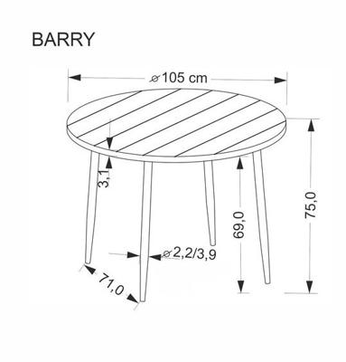 Стол Halmar Стол обеденный Halmar BARRY 105 (орех/черный) арт. V-CH-BARRY-ST