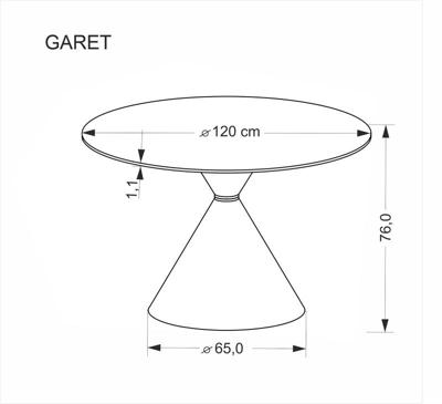 Стол Halmar Стол обеденный Halmar GARET 120 (белый мрамор/черный) арт. V-CH-GARET-ST