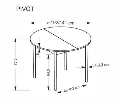 Стол Halmar Стол обеденный HALMAR PIVOT дуб артизан/черный 102-142/102 арт. V-PL-PIVOT-ST-ARTISAN/CZARNY