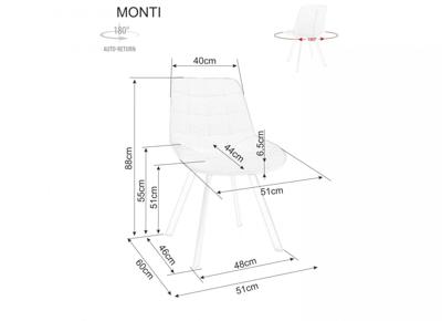 Стул Signal Стул кухонный Signal MONTI Velvet Bluvel 38 поворотный (капучино/черный) арт. MONTIVCCA