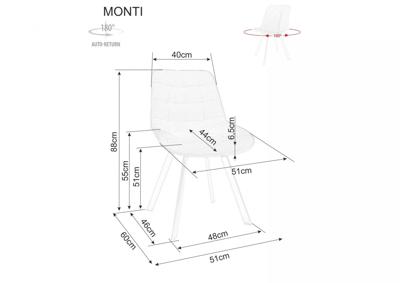 Стул Signal Стул кухонный Signal MONTI Velvet Bluvel 68 поворотный (карри/черный, поворотный) арт. MONTIVCCU