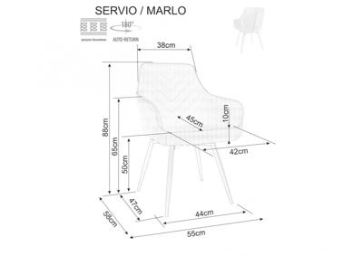 Стул Signal Стул кухонный Signal SERVIO Brego 07 поворотный (серый/черный) арт. SERVIOBRCSZ
