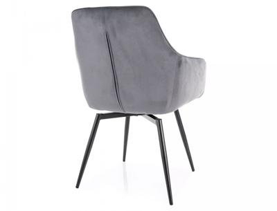 Стул Signal Стул кухонный Signal SERVIO Velvet Bluvel 14 поворотный (серый/черный) арт. SERVIOVCSZ