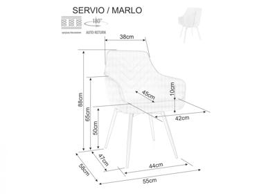 Стул Signal Стул кухонный Signal SERVIO Velvet Bluvel 14 поворотный (серый/черный) арт. SERVIOVCSZ