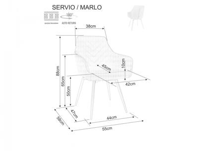 Стул Signal Стул кухонный Signal SERVIO Velvet Bluvel 19 поворотный (черный/черный) арт. SERVIOVCC