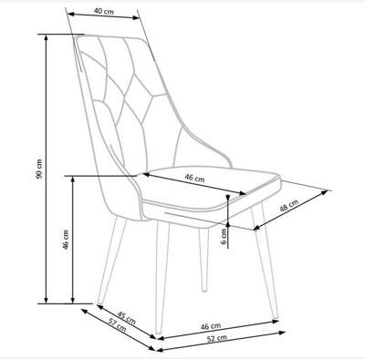 Стул Halmar Стул кухонный Halmar K365 (темно-синий/черный) арт. V-CH-K/365-KR-GRANATOWY