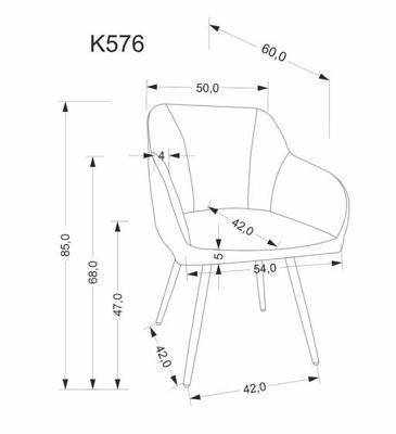 Стул Halmar Стул HALMAR K576 бежевый/черный арт. V-CH-K/576-KR-BEZOWY