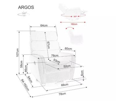 Кресло Signal Кресло SIGNAL ARGOS Raven 07 раскладное, серый арт. ARGOSRASZ07