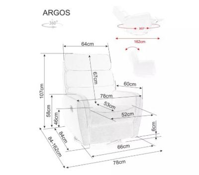 Кресло Signal Кресло SIGNAL ARGOS Velvet раскладное, серый арт. ARGOSVSZ