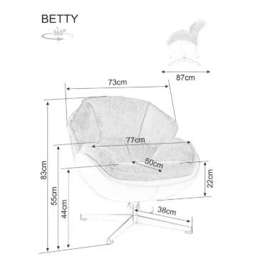 Кресло Signal Кресло SIGNAL BETTY серый/черный арт. BETTYSZ