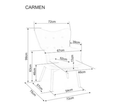Кресло Signal Кресло SIGNAL CARMEN Raven 15 серый/черный мат арт. CARMENRACSZ15