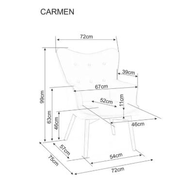 Кресло Signal Кресло SIGNAL CARMEN Raven 30 темно-бежевый/черный мат арт. CARMENRACCBE30