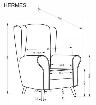 Кресло Halmar Кресло Halmar HERMES (оливковый) арт. V-PL-HERMES-FOT-OLIWKOWY