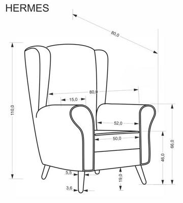 Кресло Halmar Кресло Halmar HERMES (серый) арт. V-PL-HERMES-FOT-POPIELATY