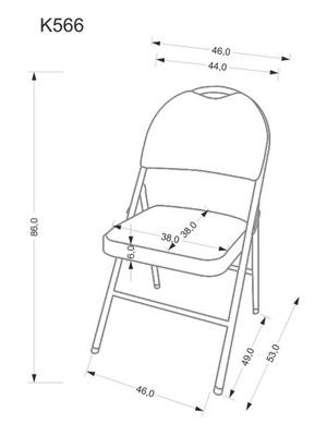Стул Halmar Стул HALMAR K566 черный, складной арт. V-CH-K/566-KR-CZARNY