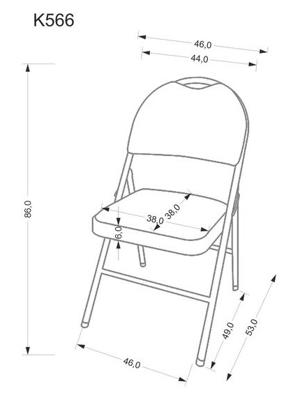 Стул Halmar Стул складной Halmar K566 (черный/серый) арт. V-CH-K/566-KR-CZARNY/POPIEL