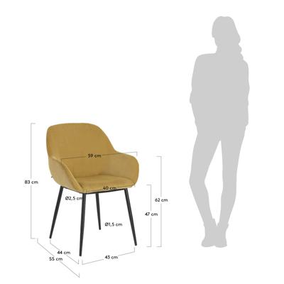 Стул La Forma (ех Julia Grup) Стул Konna горчичный вельвет арт. 092389