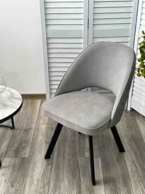 Стул М-СИТИ Стул ДУНА (DUNA) 360 град. поворот. B22 Серый, велюр / черный каркас арт. 670M05311