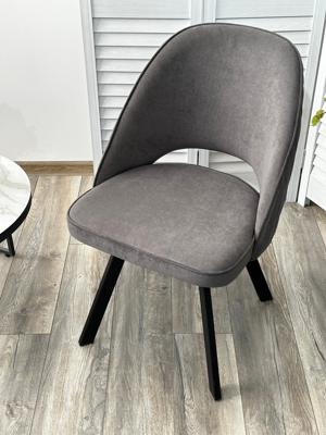 Стул М-СИТИ Стул ДУНА (DUNA) 360 град. поворот. B28 Темно-серый, велюр / черный каркас арт. 670M05339