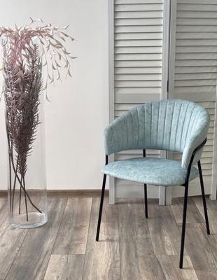 Стул М-СИТИ Стул ГЕММА, цвет RAIN 7 breeze, велюр / черный каркас арт. 688M05704