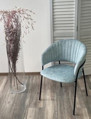 Стул М-СИТИ Стул ГЕММА, цвет RAIN 7 breeze, велюр / черный каркас арт. 688M05704