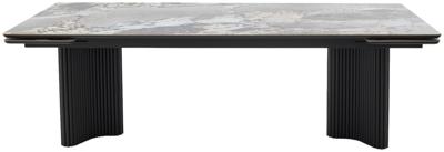 Стол М-СИТИ Стол АДАЖИО 240 (320) см цвет МИНЕРАЛ (MINERAL STONE NATURAL), керамика / Черный каркас арт. 480M05950