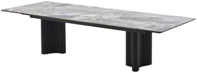 Стол М-СИТИ Стол АДАЖИО 240 (320) см цвет МИНЕРАЛ (MINERAL STONE NATURAL), керамика / Черный каркас арт. 480M05950