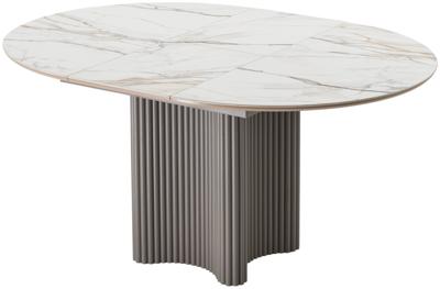 Стол М-СИТИ Стол АДАЖИО 115 КРУГЛЫЙ цвет МРАМОР (GILT WHITE), керамика / Латте каркас арт. 480M05951