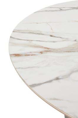 Стол М-СИТИ Стол АДАЖИО 115 КРУГЛЫЙ цвет МРАМОР (GILT WHITE), керамика / Латте каркас арт. 480M05951