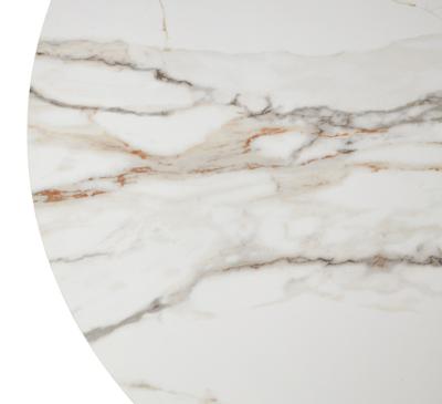 Стол М-СИТИ Стол АДАЖИО 115 КРУГЛЫЙ цвет МРАМОР (GILT WHITE), керамика / Латте каркас арт. 480M05951