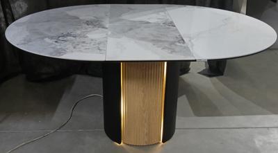 Стол М-СИТИ Стол БАТИСТ 115 с подсветкой цвет ПАНДОРА (PANDORA LIGHT), керамика / ДУБ АМЕРИКАНСКИЙ арт. 480M06070