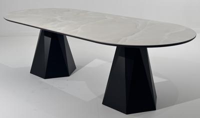 Стол М-СИТИ Стол ОРФЕЙ  240 нераскладной цвет ОНИКС (ONYX SABLE PULIDO), керамика / Черный каркас арт. 480M06152