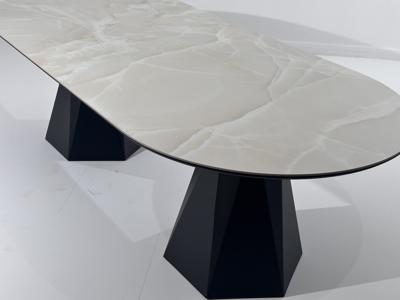 Стол М-СИТИ Стол ОРФЕЙ  240 нераскладной цвет ОНИКС (ONYX SABLE PULIDO), керамика / Черный каркас арт. 480M06152