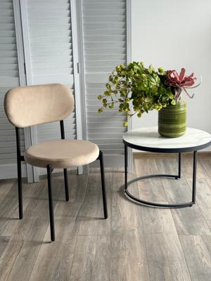 Стул М-СИТИ Стул ПАКО H-06 Бежевый, велюр / черный каркас М-City арт. 455M06210