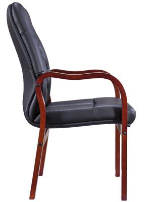 Кресло руководителя Everprof Кресло Everprof Monaco Wood (Монако Вуд) CF Экокожа Черный арт. ZN-433940