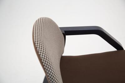 Стул ZiP-mebel Стул-кресло Джуно 2.0 чёрное дерево/коричневый-гусиная лапка арт. Z112827B42