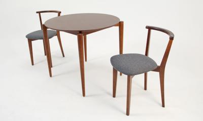 Обеденная группа ZiP-mebel Стол Pawook К 90 орех со стульями Франк ПМ орех/графит рогожка арт. F004172W00X2R101712W08