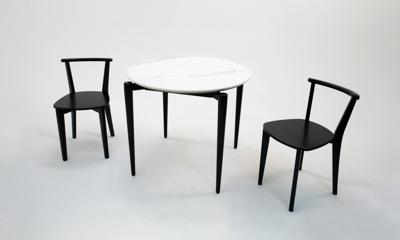Стол ZiP-mebel Стол Pawook К 90 чёрный/мрамор белый арт. F004170B52